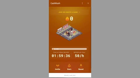 new mining mini app telegram bot cashrush