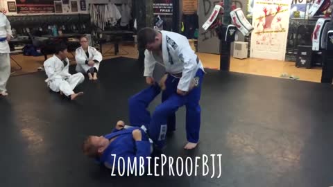 Fake Leg Drag to Ninja Mount vs Open Guard - ZombieProof Brazilian Jiu-Jitsu / Gi Techniques