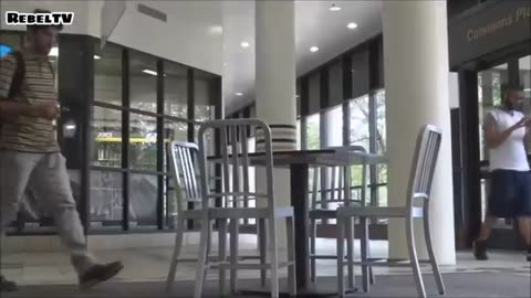 Chair pulling prank