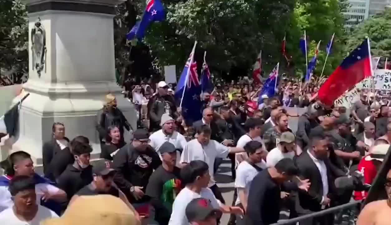 Protest against COVID-19 measures and restrictions outside Wellington