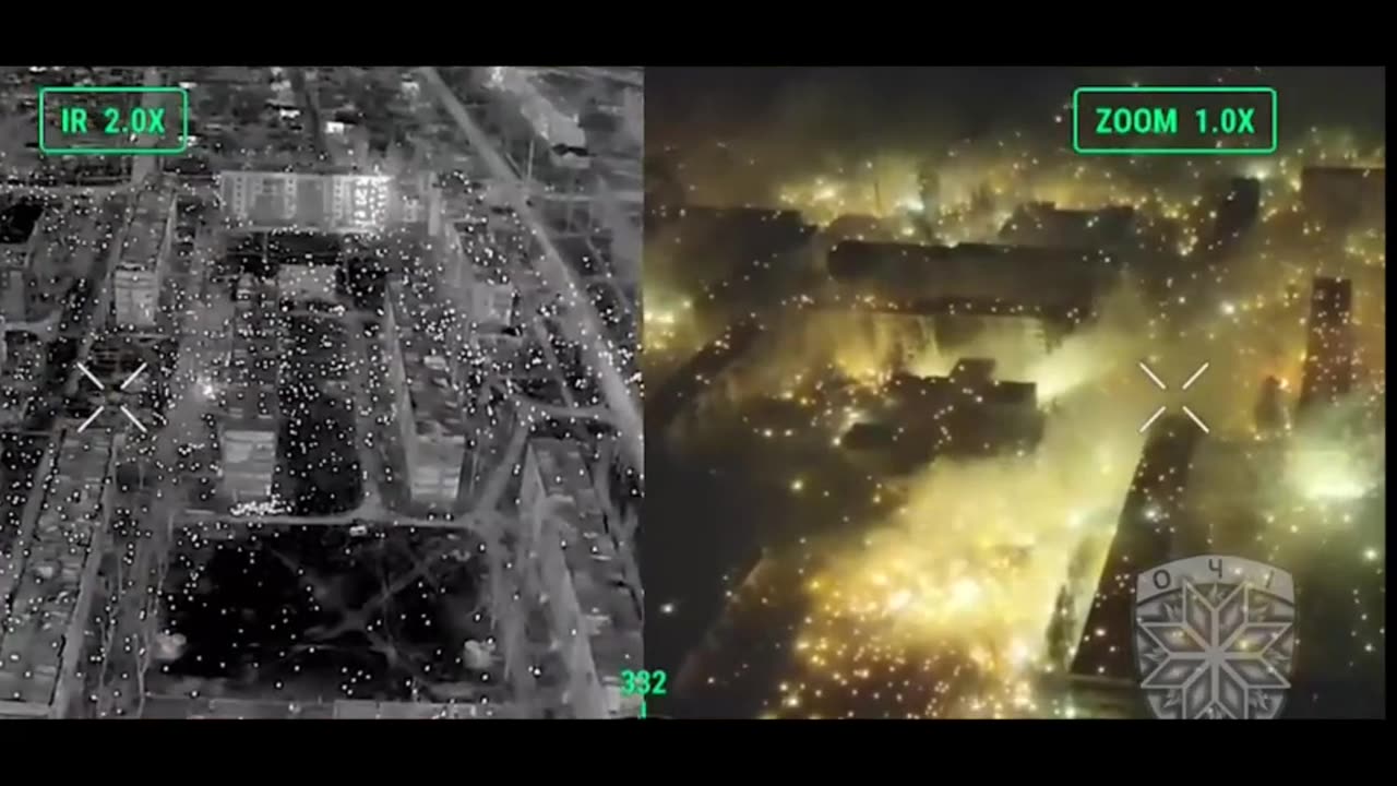 Insane FLIR Footage of Incendiary Bombs Over Bakhmut is Something to Behold