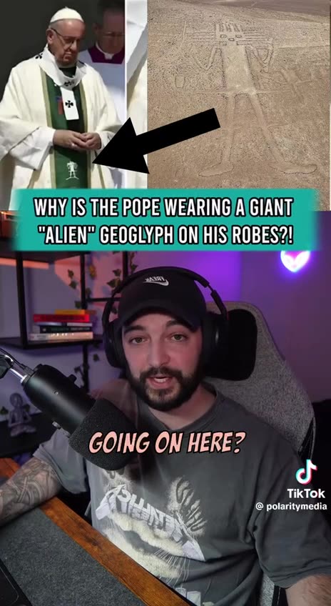 Why does the Pope have an image of aliens on his robe?