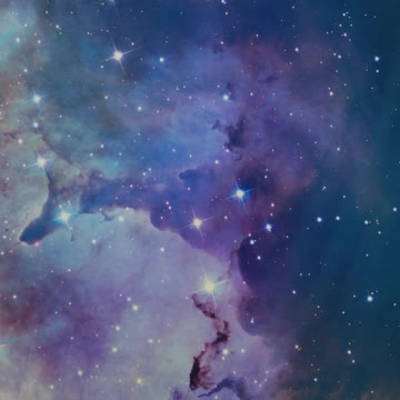 Abstract video of space covered by a nebula and stars