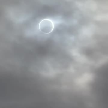 View of "ring of fire" eclipse from Nevada desert, United States