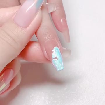 Colorful cloud manicure