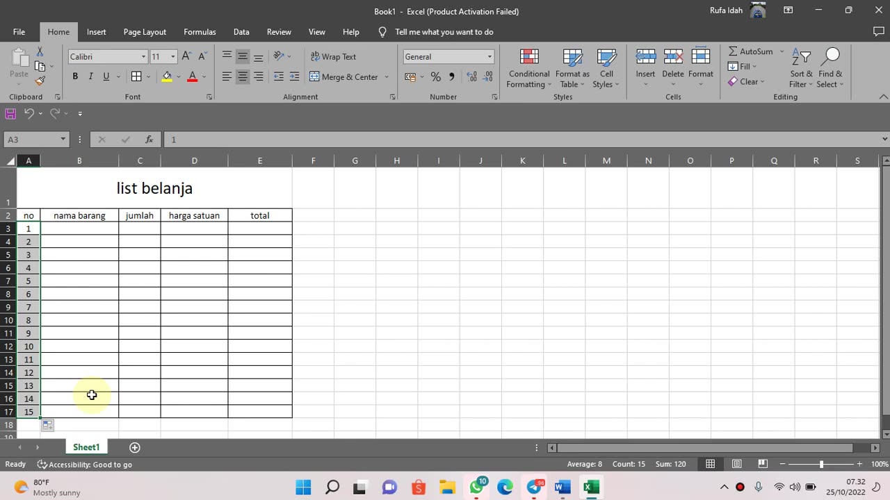 CARA MEMBUAT PENOMORAN OTOMATIS DI MS EXCEL