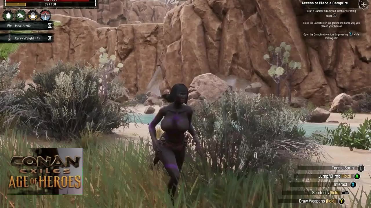 Conan Exiles, age of hero's, getting, priest of Mitra, Bouncing, busty, Boobs, breast expansion