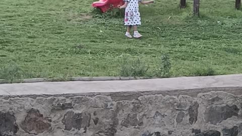 Little baby enjoy in Park