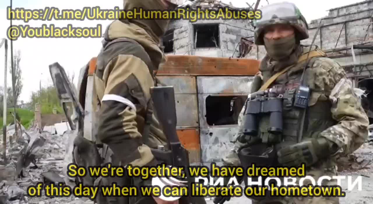 Fighting together with his son to liberate their hometown of Ukrainian Nazis