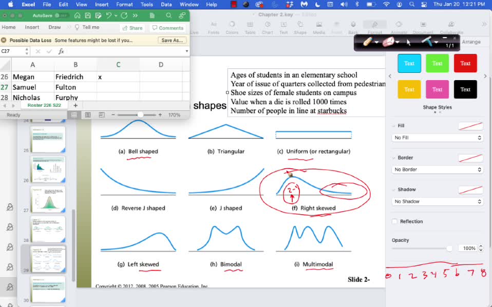 STP 226 Th Jan 20: Distrib Shapes & Data Spread