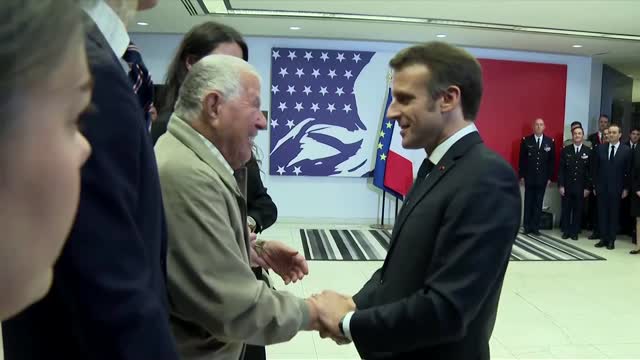 Macron honors U.S. WWII veterans in Washington