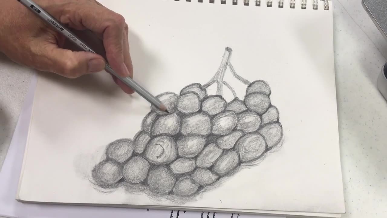 How to draw a realistic grape