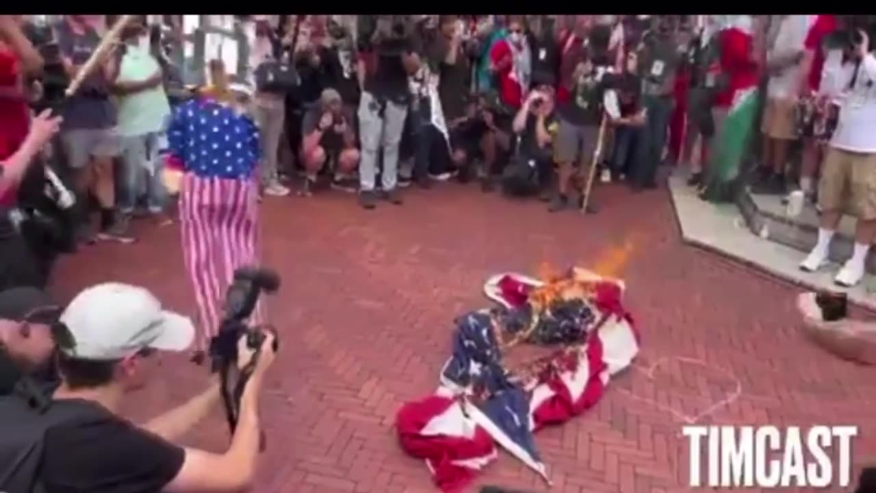 Pro Palestine protesters burn American flag! MY THOUGHTS!
