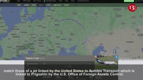 Plane associated with Wagner's Prigozhin flies from southern Russia to Belarus