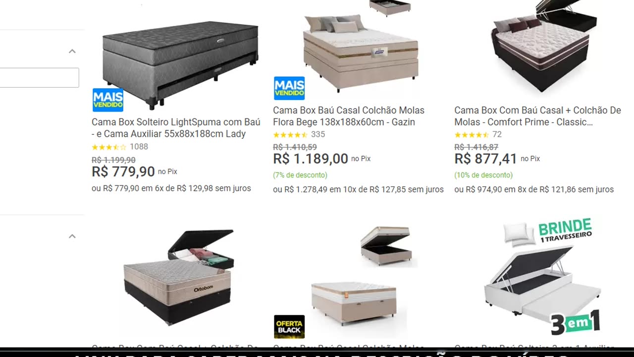 Cama Box Solteiro LightSpuma com Baú - e Cama Auxiliar 55x88x188cm Lady MAGAZINEANV