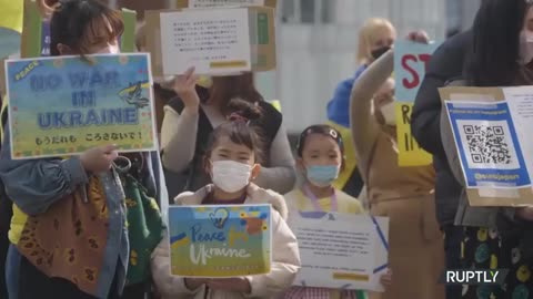 japan pro-kiev rally held in Tokyo against Russia military intervention Ukraine