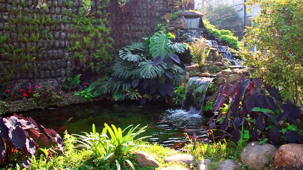 FOUNTAIN WITH WATERFALL