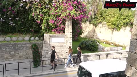 Very Funny bushman prank in Rhodes island, Greece