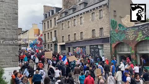 Saint Brieuc, France: Thousands Protests Vaccine Passports Aug. 7, 2021