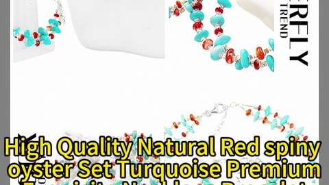 GN-20241213-03 High Quality Natural Red spiny oyster Set Turquoise Premium Exquisite Necklace