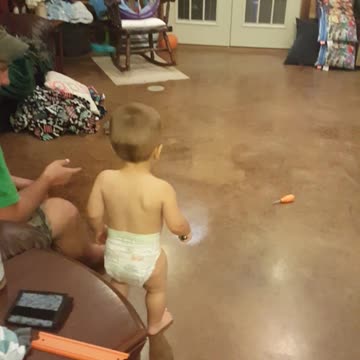 Little Boy Gets Scared Off His Own Flashlight Tries To Flee The Light