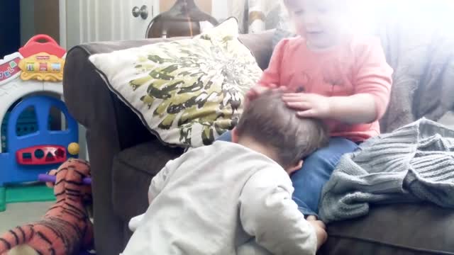 Baby Siblings Playing