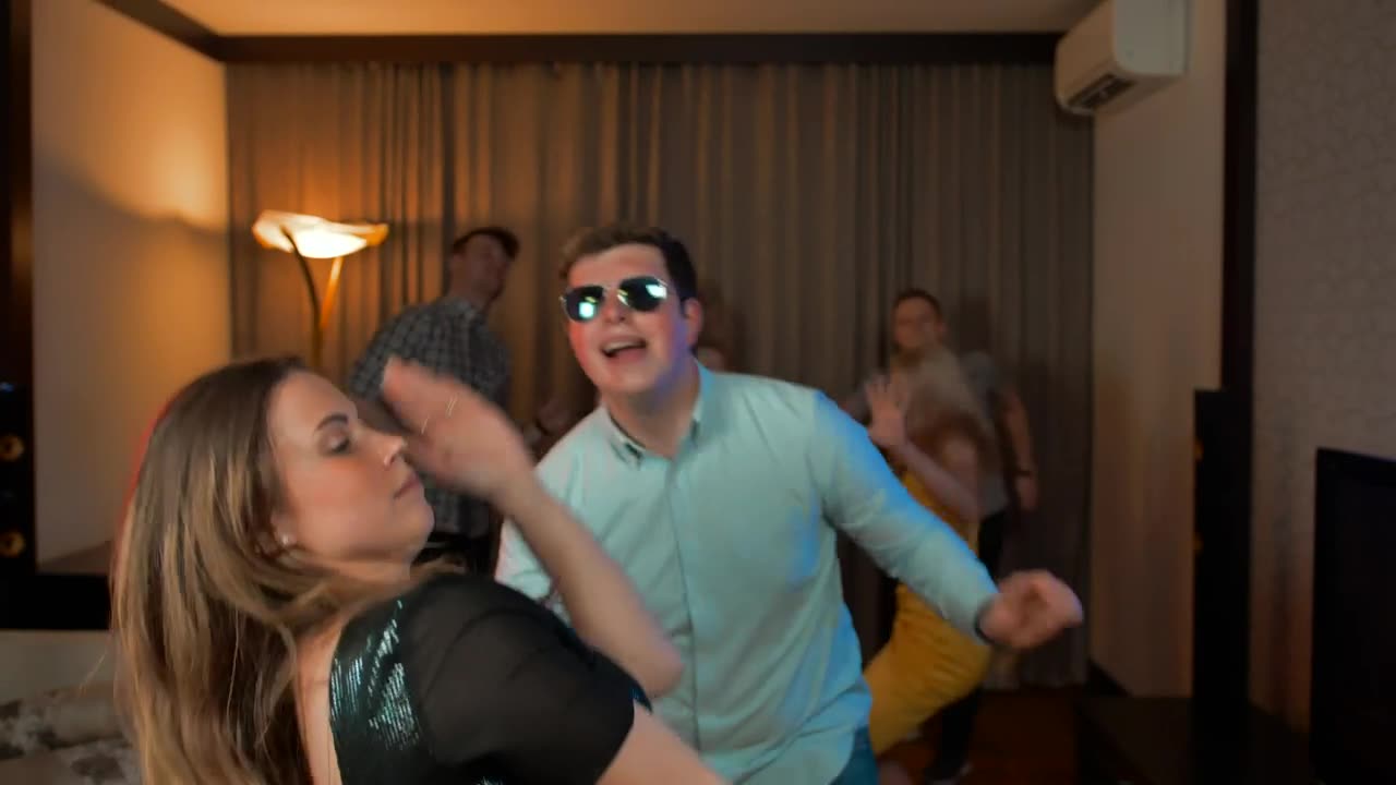 young couple enjoy dancing