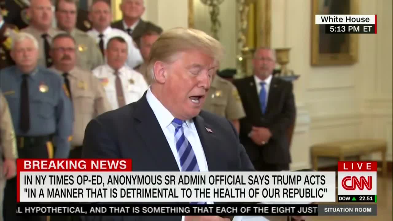 Trump SLAMS WH Anonymous Source, NY Times and CNN