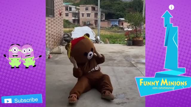 Funny chinese brown teddy bear