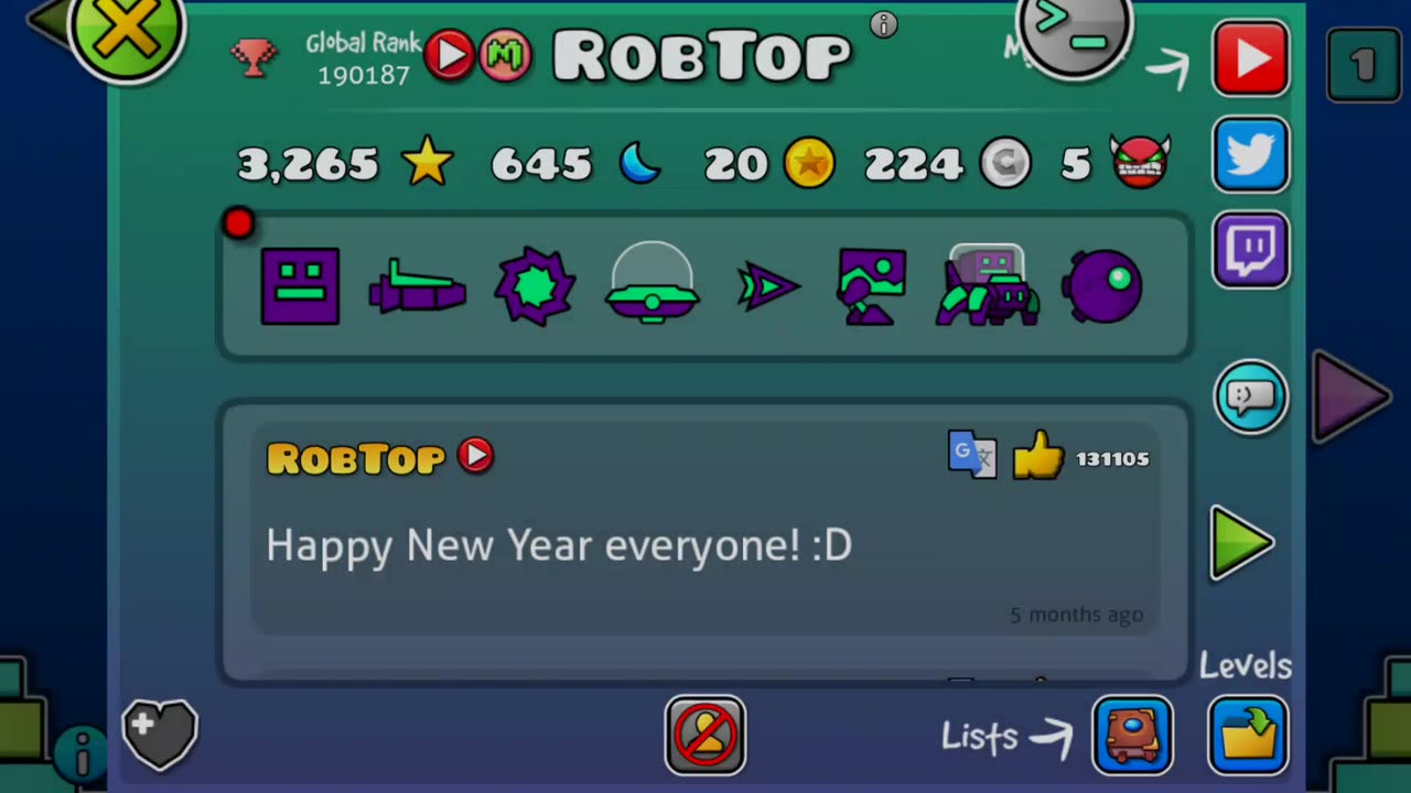 Todos Los niveles de RobTop