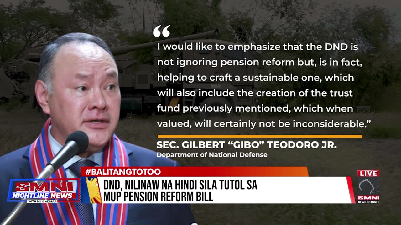 DND, nilinaw na hindi sila tutol sa MUP Pension Reform bill