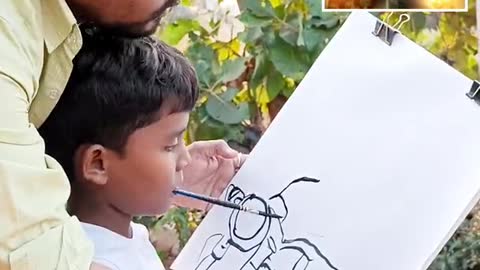 Incredible painting talent without hands😱😱