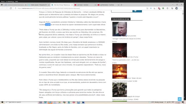 Se Isto, É VERDADE, Então o PUTIN. É um Heroi