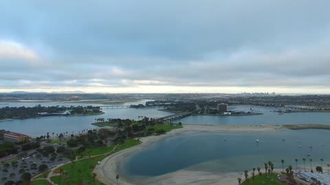 Drone shot of coastline