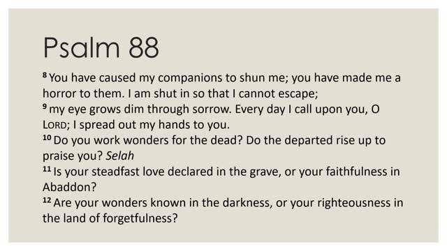 Psalm 88 Daily Devotion