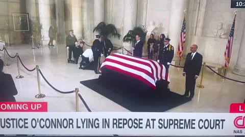 Honor guard collapses on live TV in front of the casket of Justice Sandra Day O'Connor.