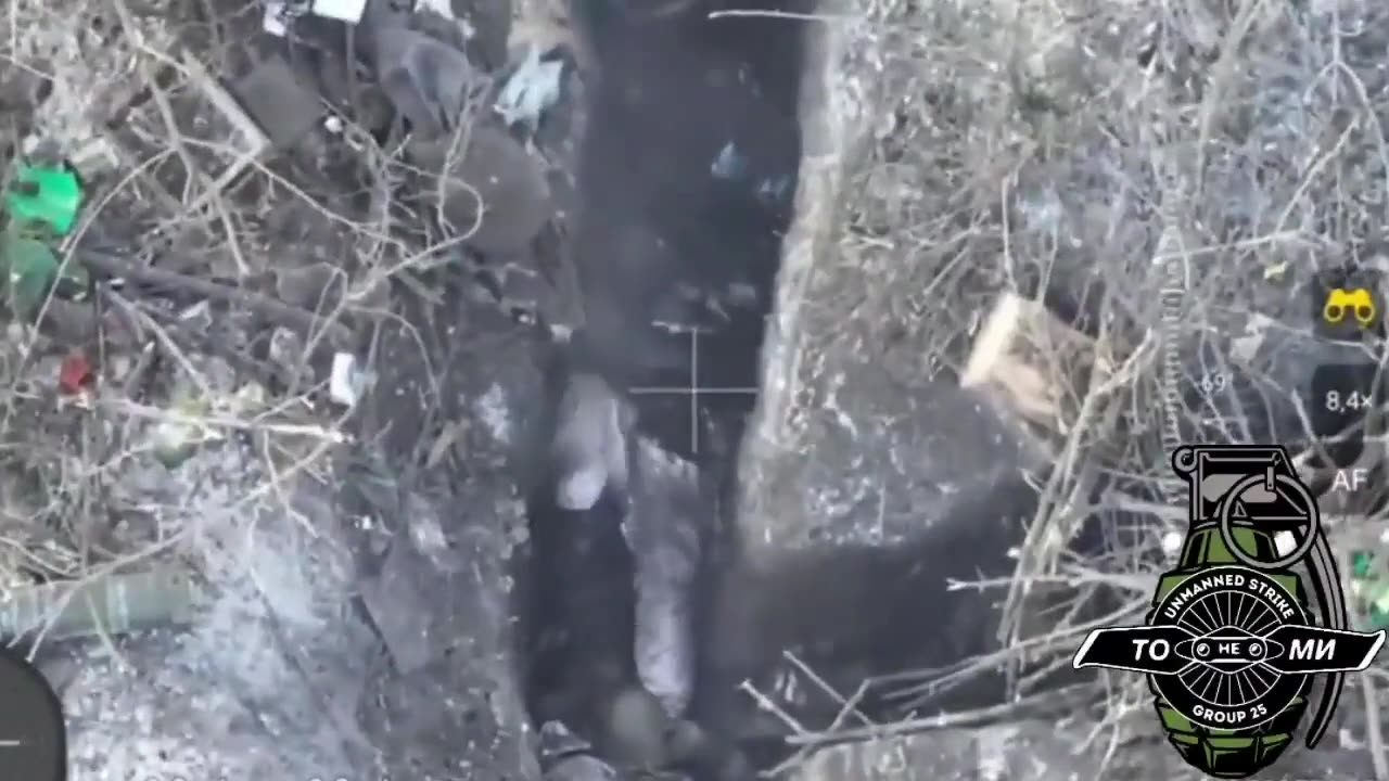 UA POV: Nov-2023: Ukrainian drone eliminates Russians in a trench
