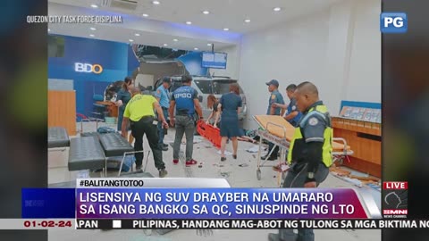 Lisensiya ng SUV drayber na umararo sa isang bangko sa QC, sinuspinde ng LTO