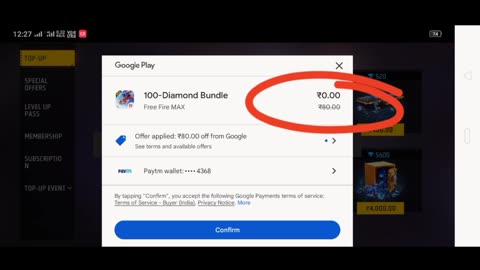 Free fire unlimited diamond free top up