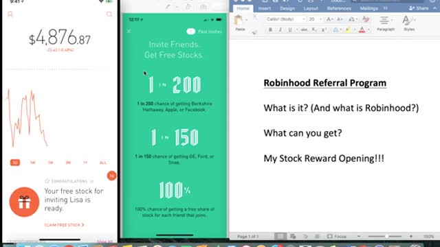 GETTING A FREE STOCK: Robinhood Free Stock Referral Program