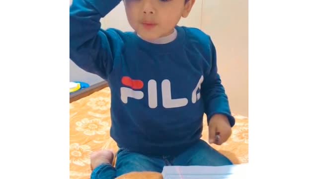 Cute Baby Studying