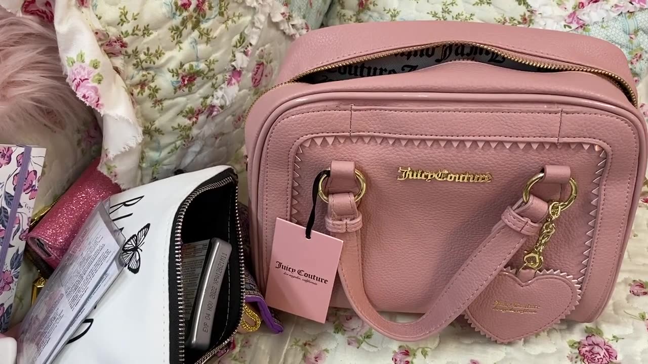 What fits inside this Juicy Couture Satchel. For Sale.