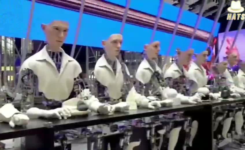 The AI robot factory producing our future planned enslavement.