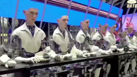 The AI robot factory producing our future planned enslavement.