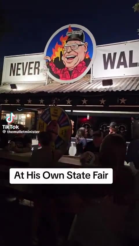 People at Minnesota State Fair make fun of their commie Governor at "Never Walz" event
