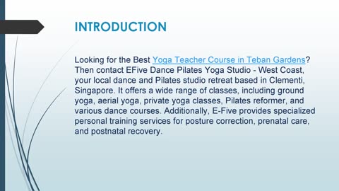 Best Yoga Teacher Course in Teban Gardens