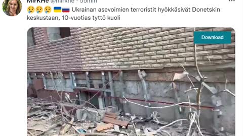 Ukrainan asevoimien terroristit hyökkäsivät Donetskin keskustaan