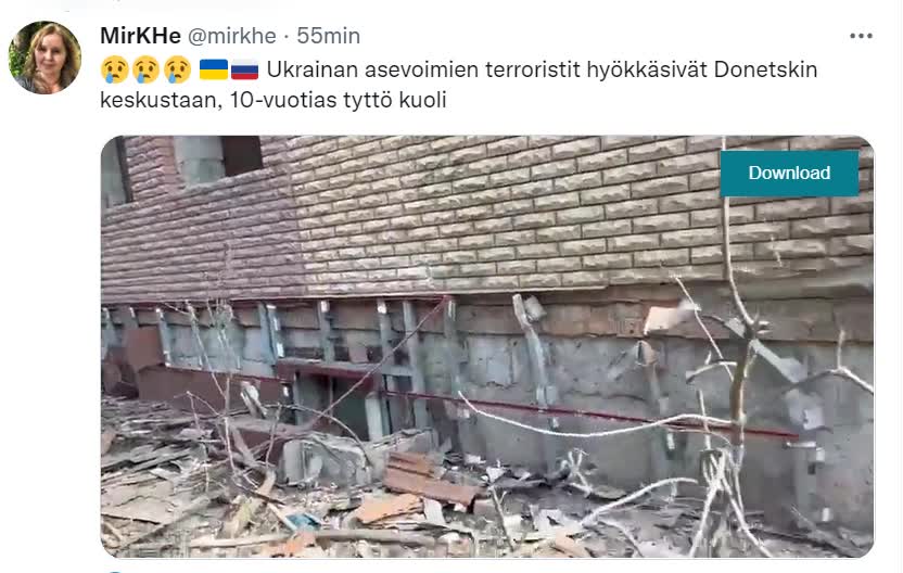 Ukrainan asevoimien terroristit hyökkäsivät Donetskin keskustaan