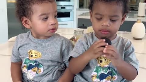 Giving our twins one Oreo to see if they will share