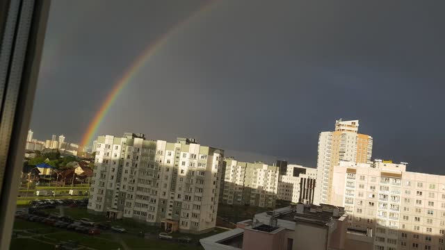 Filmed a beautiful double rainbow